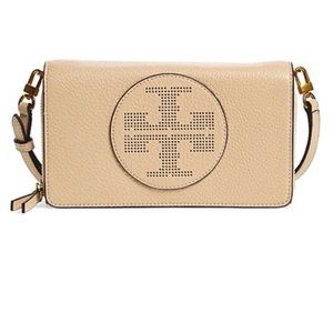 Tory Burch - Perforated Logo Flat wallet crossbody